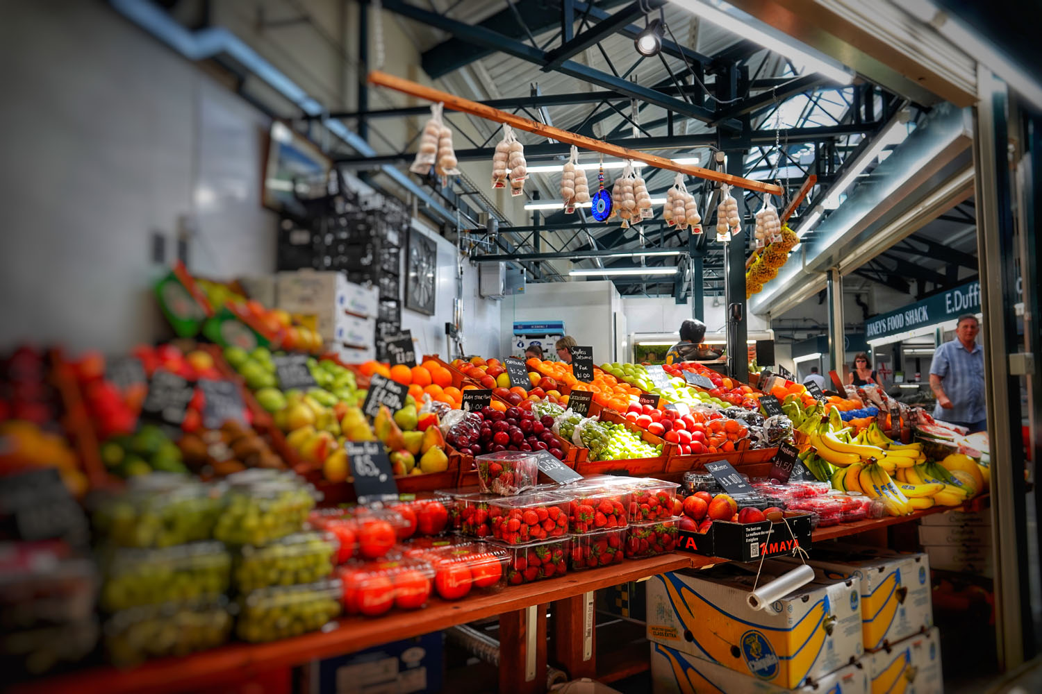 Chak and Sue greengrocers in Trinity Market.