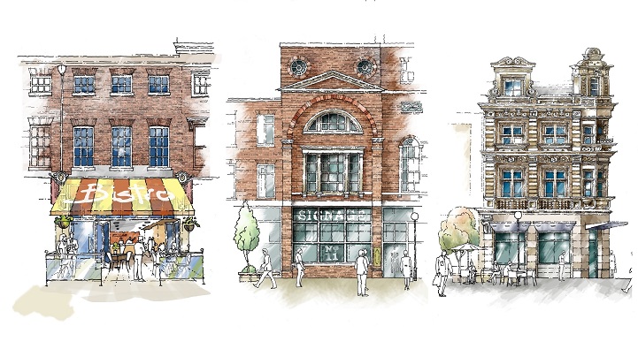 Concept sketches have been commissioned to show how the restoration of frontages to properties on Whitefriargate could be delivered to reflect some of the original design features.