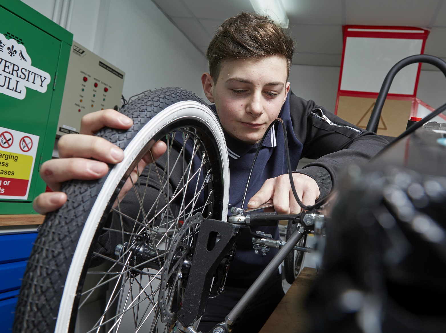 Aidan Dalo, 16, puts his mechanical skills to the test.