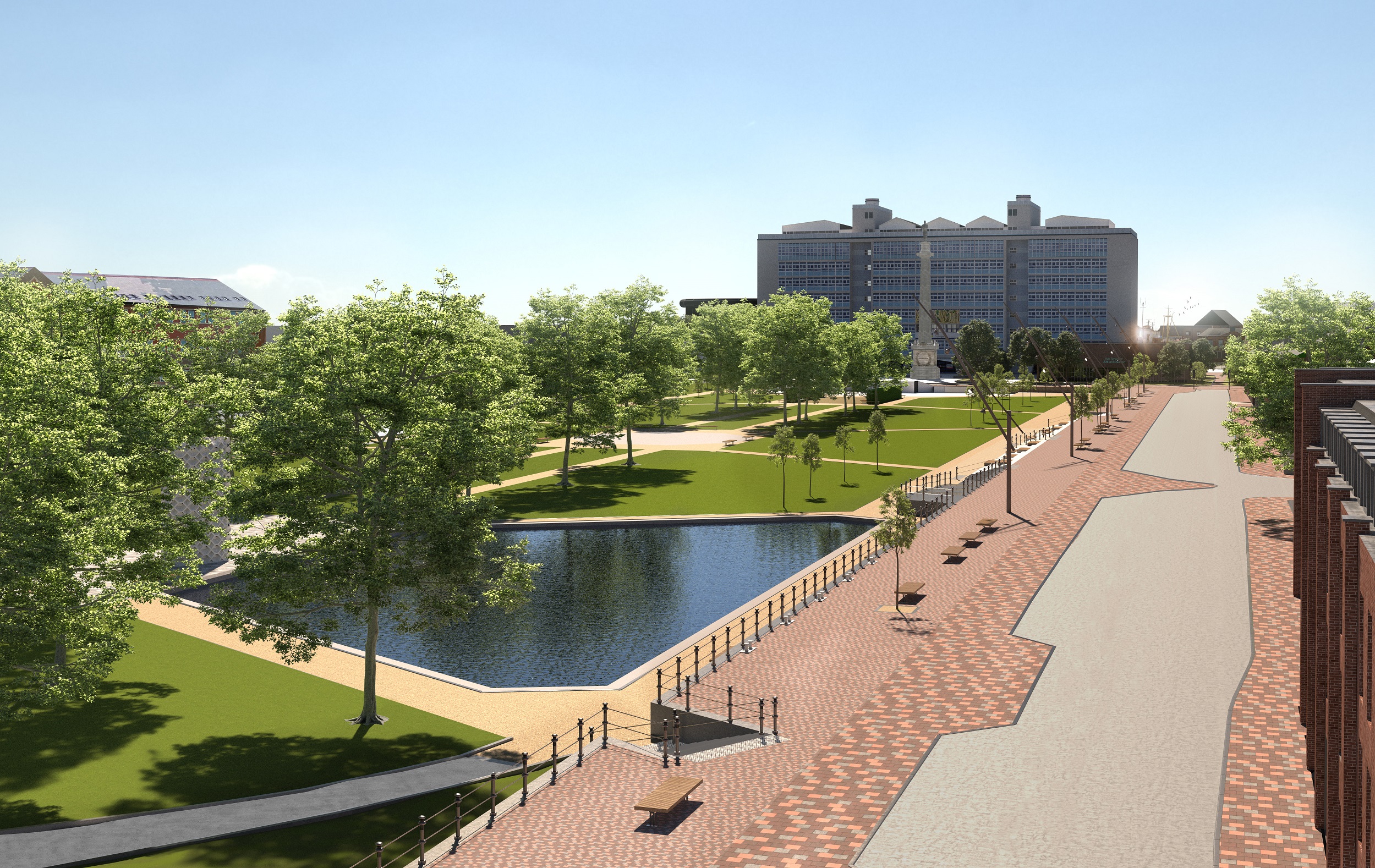 The Queens Gardens masterplan will provide enticing open spaces, improved access and seating.