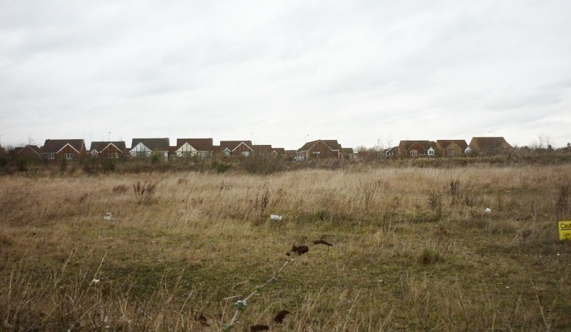 Land awaiting development near Priory Park.