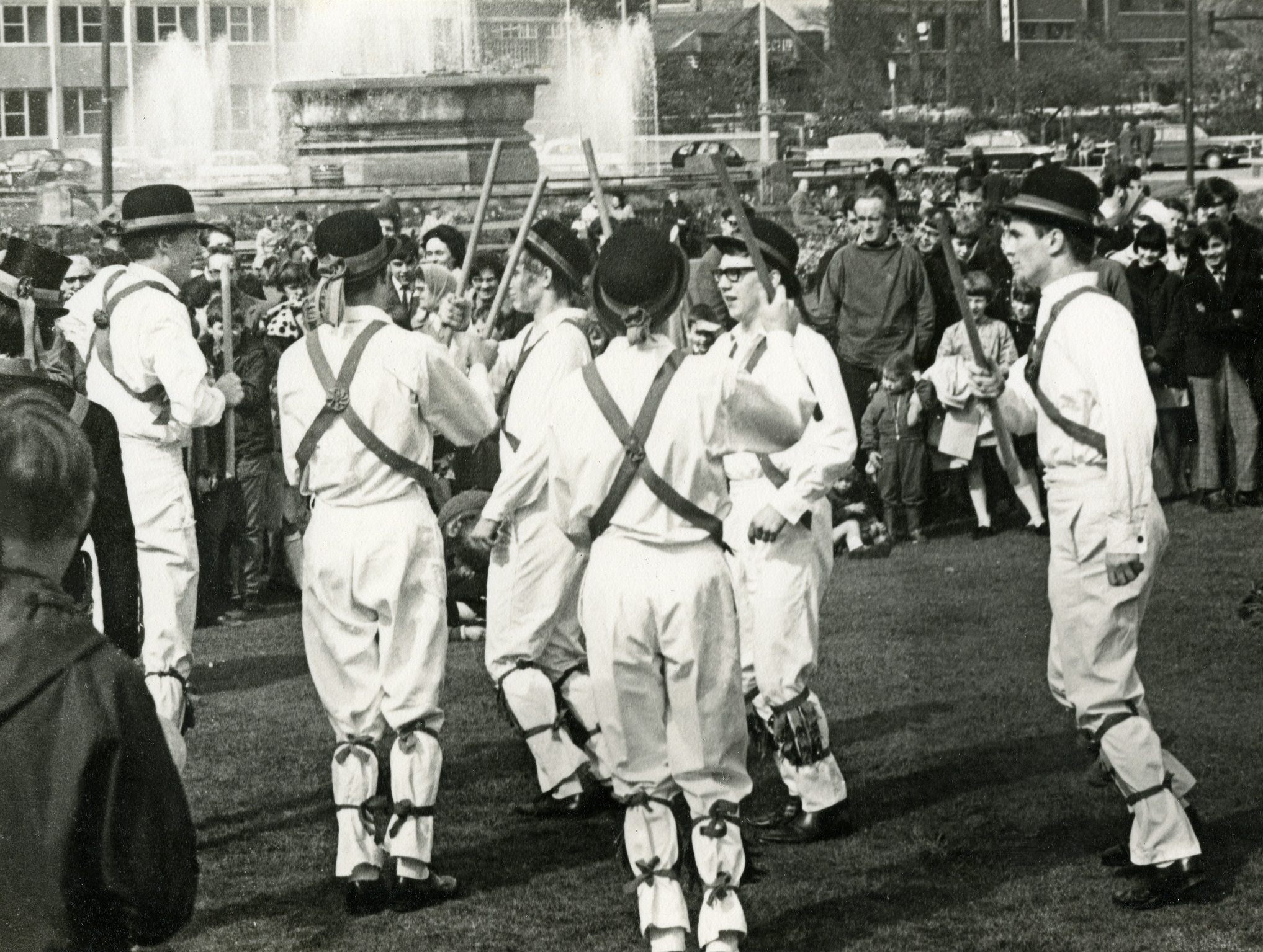 Morris dancers in Queen’s Gardens in 1970.