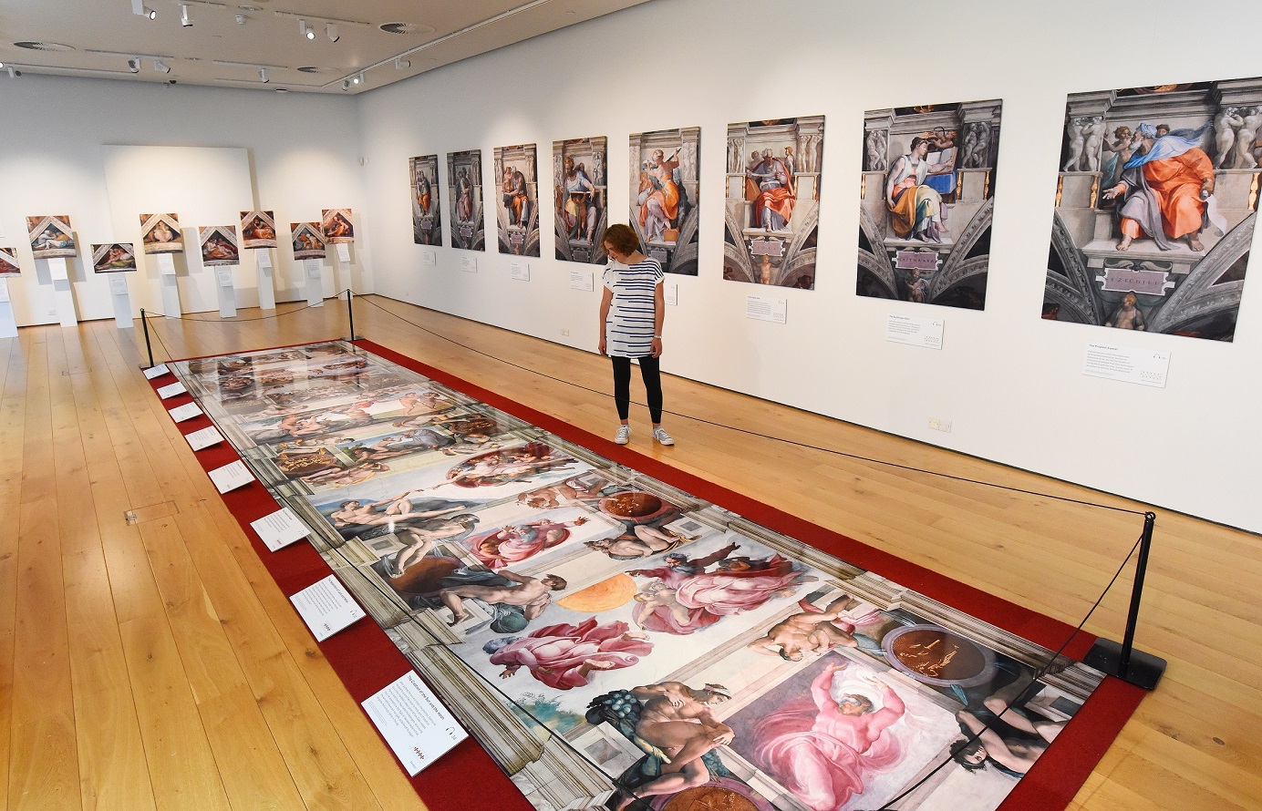 The replica of the roof of the Sistine Chapel on display in Winchester. Picture: Solent News and Photo Agency