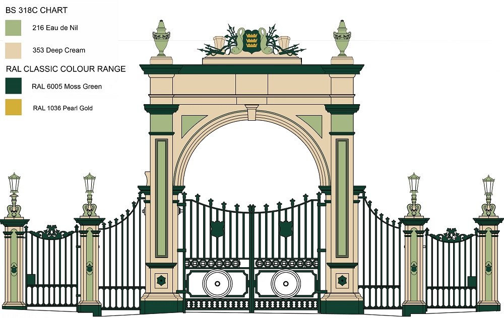 Pearson Park archway colour scheme