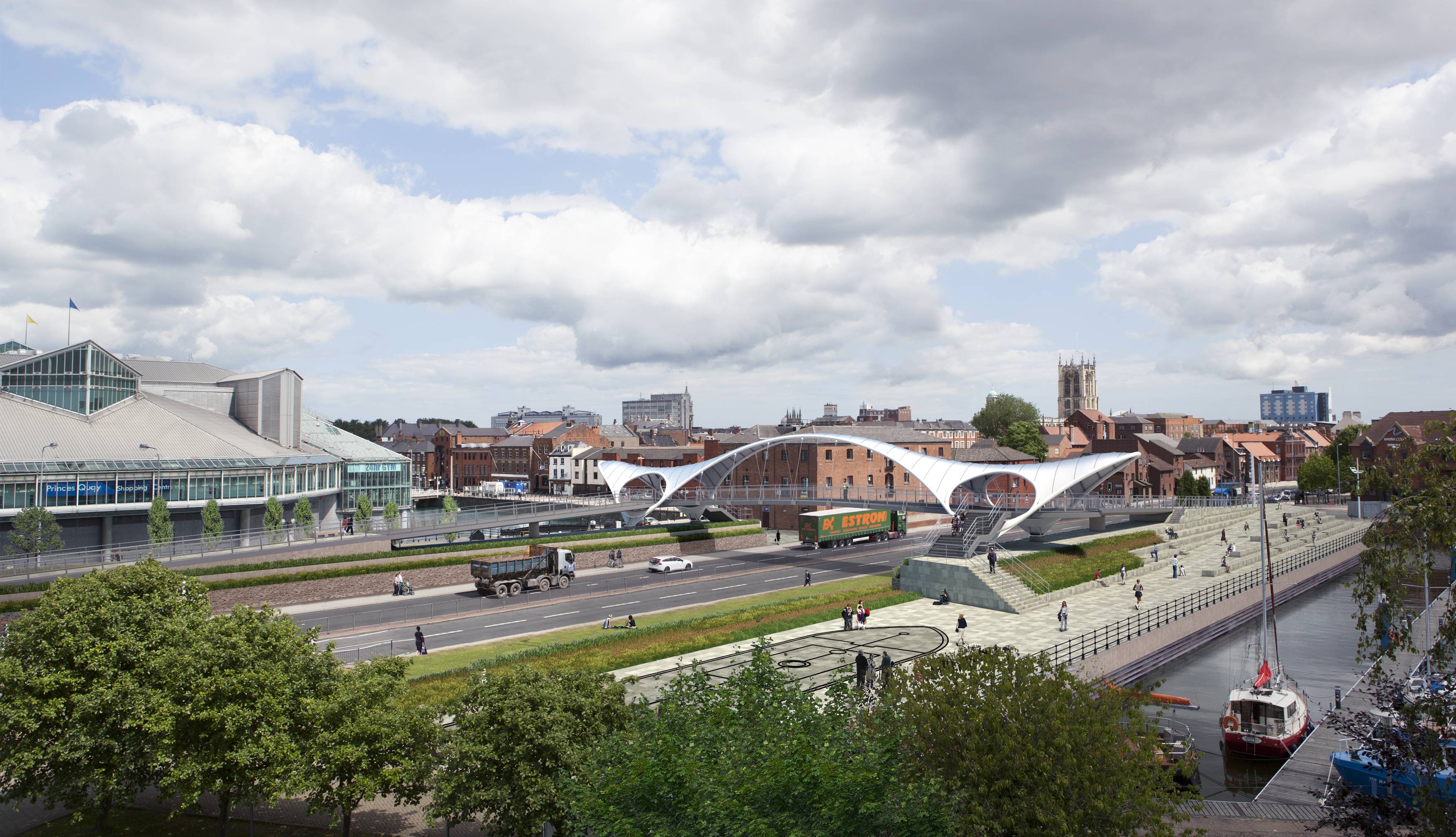 A CGI of the A63 footbridge