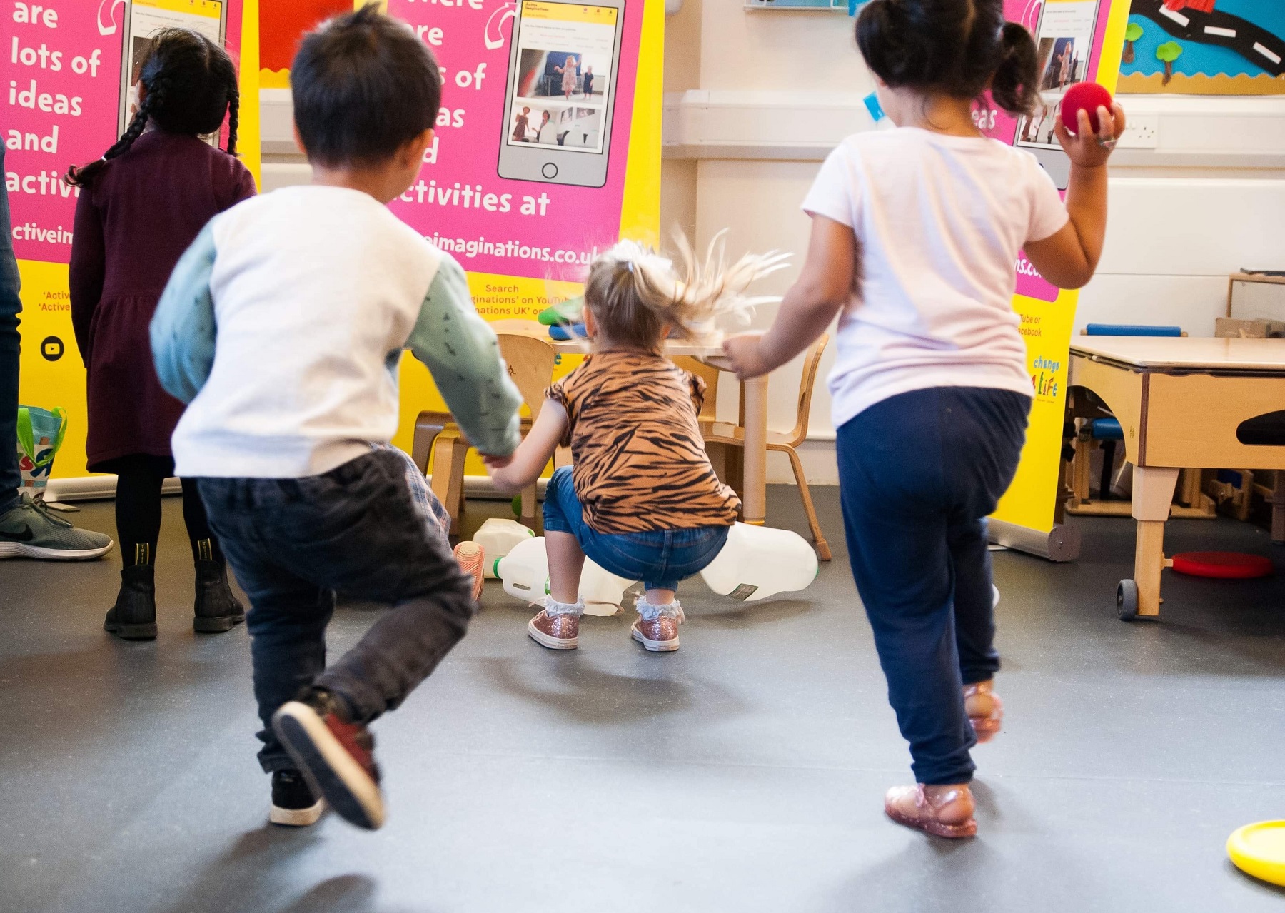 Children play as part of the Active Imaginations project.