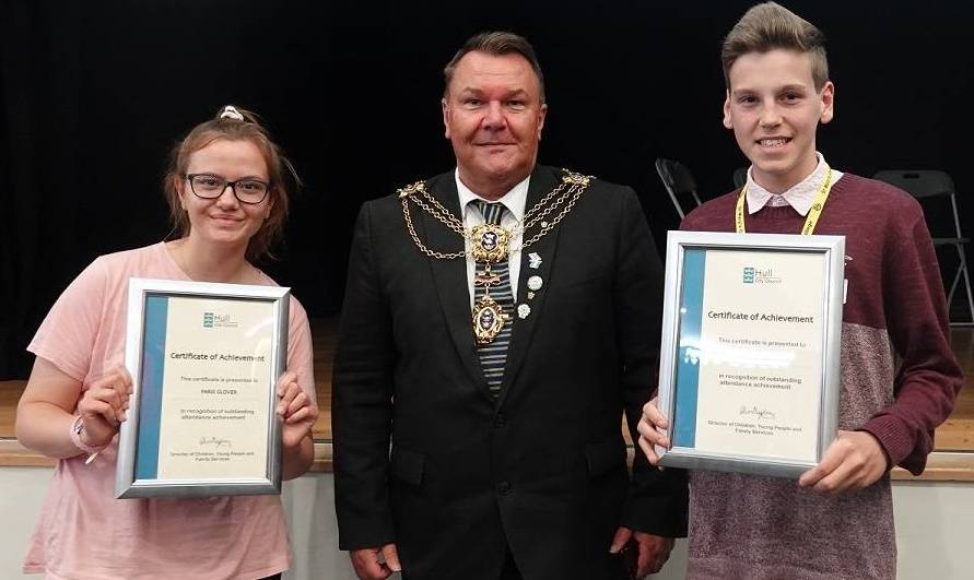 Paris and Ben with the Lord Mayor