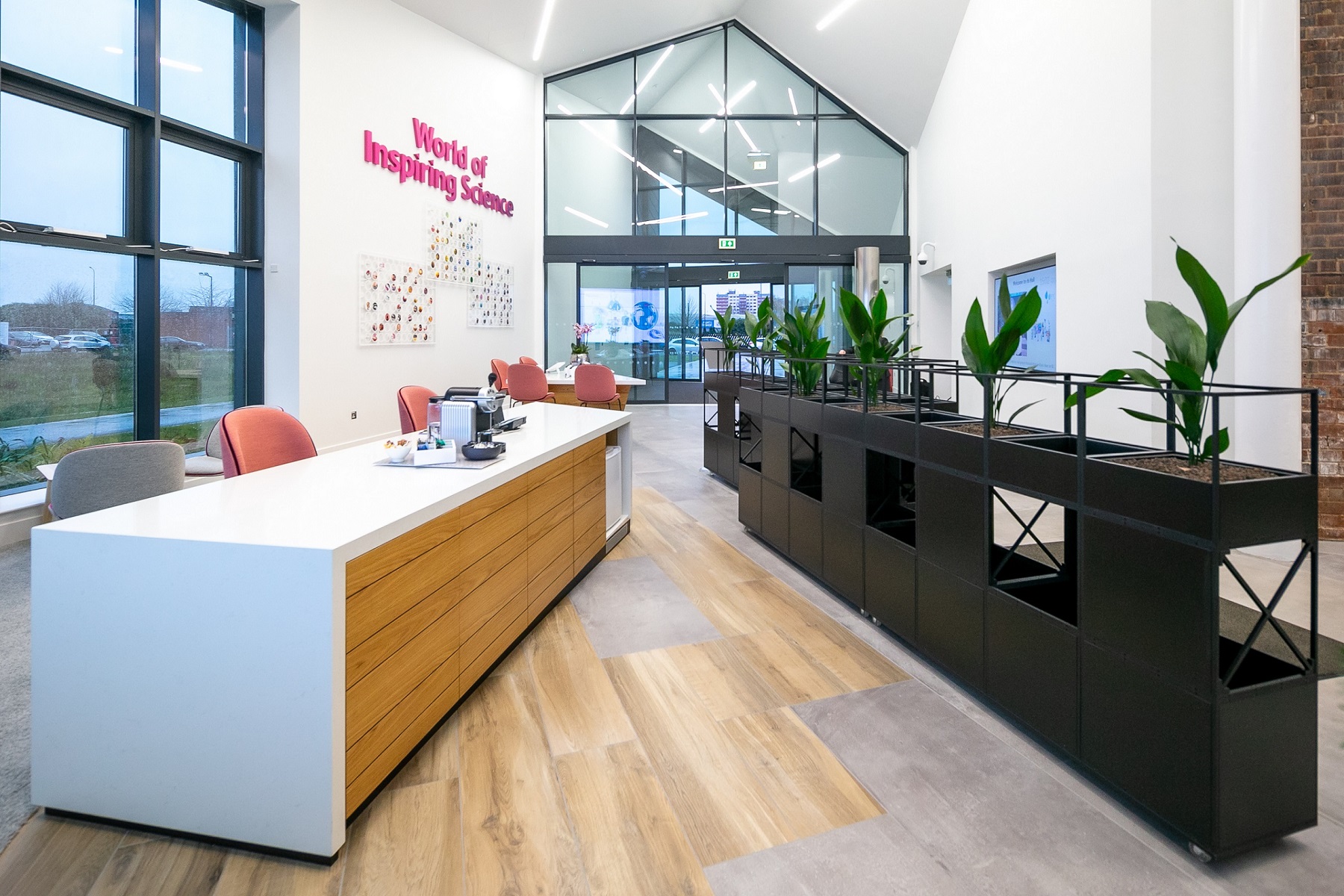 The reception area at RB’s £105m science and innovation centre.