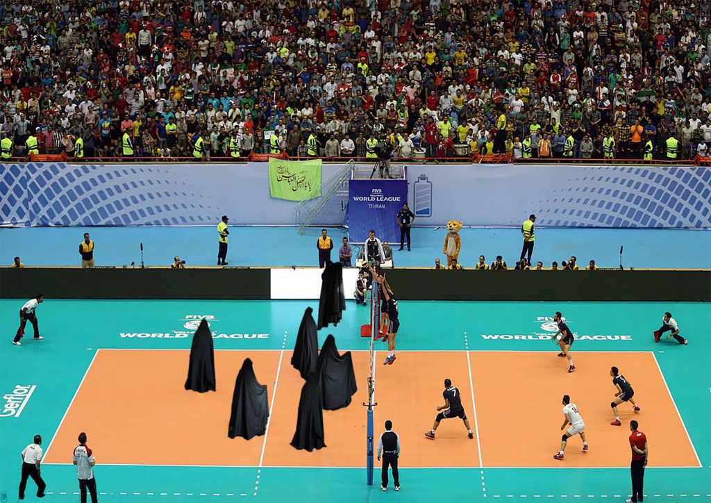 Veiled Volleyball, 2019, Digital Print by Natasha Monfared