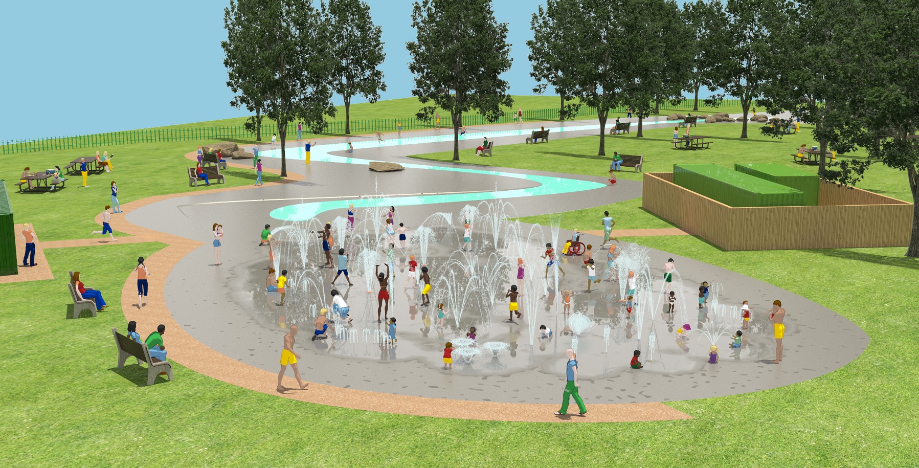 A CGI of the new East Park splash pad