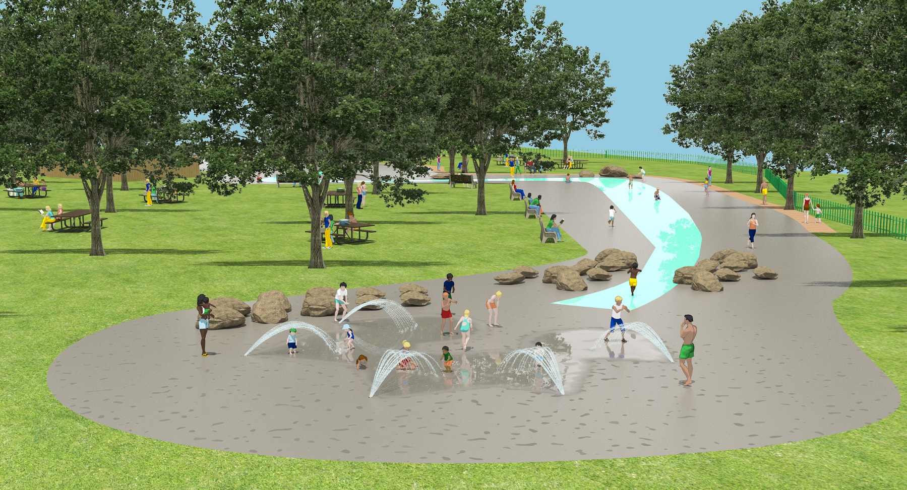 A CGI of the new East Park splash pad