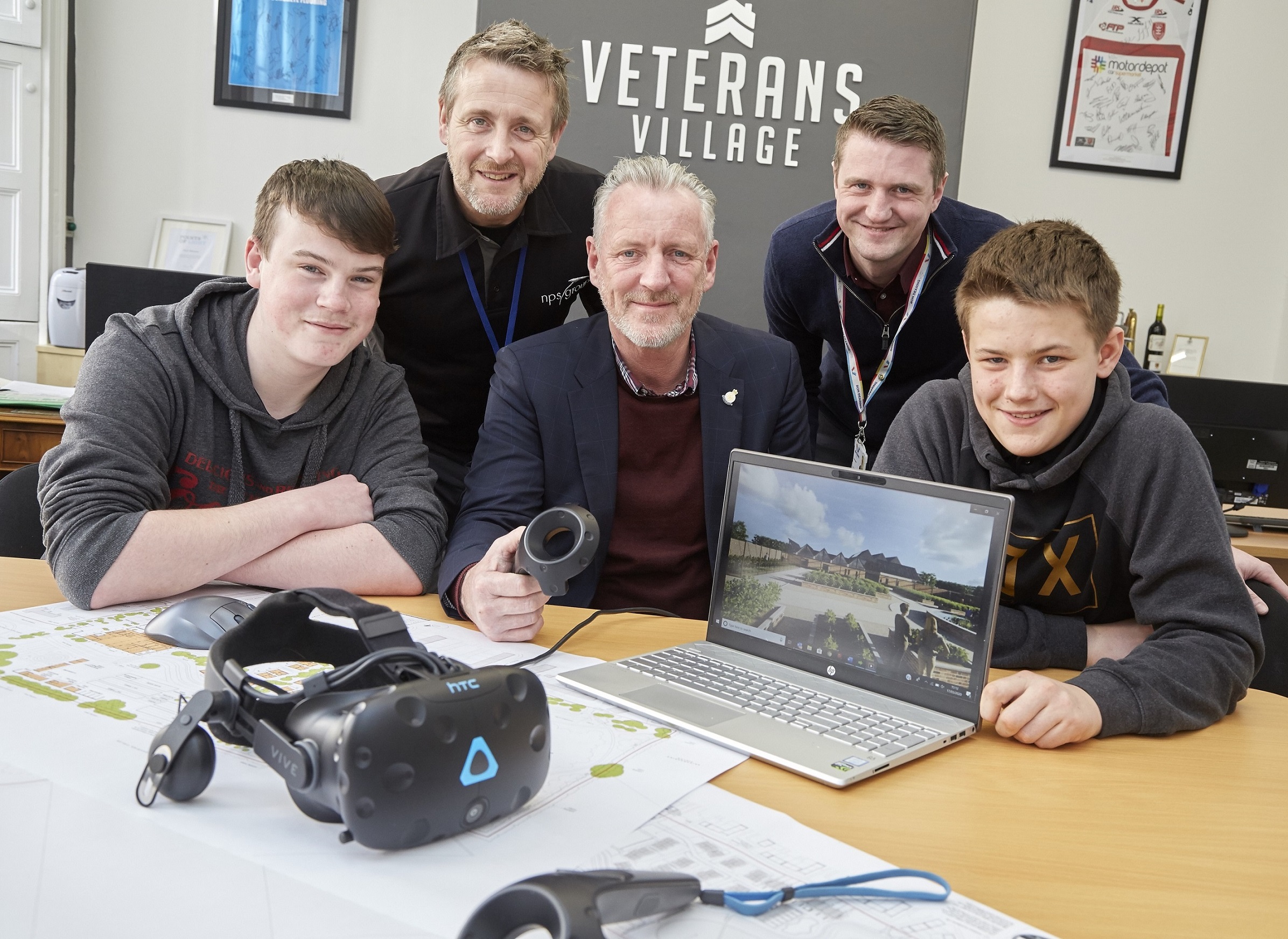 Left to right, student Josh Lake, project manager Trevor Fishburn, trustee at Hull 4 Heroes Paul Matson, Ron Dearing UTC's Glenn Jensen and student Sam Malone.