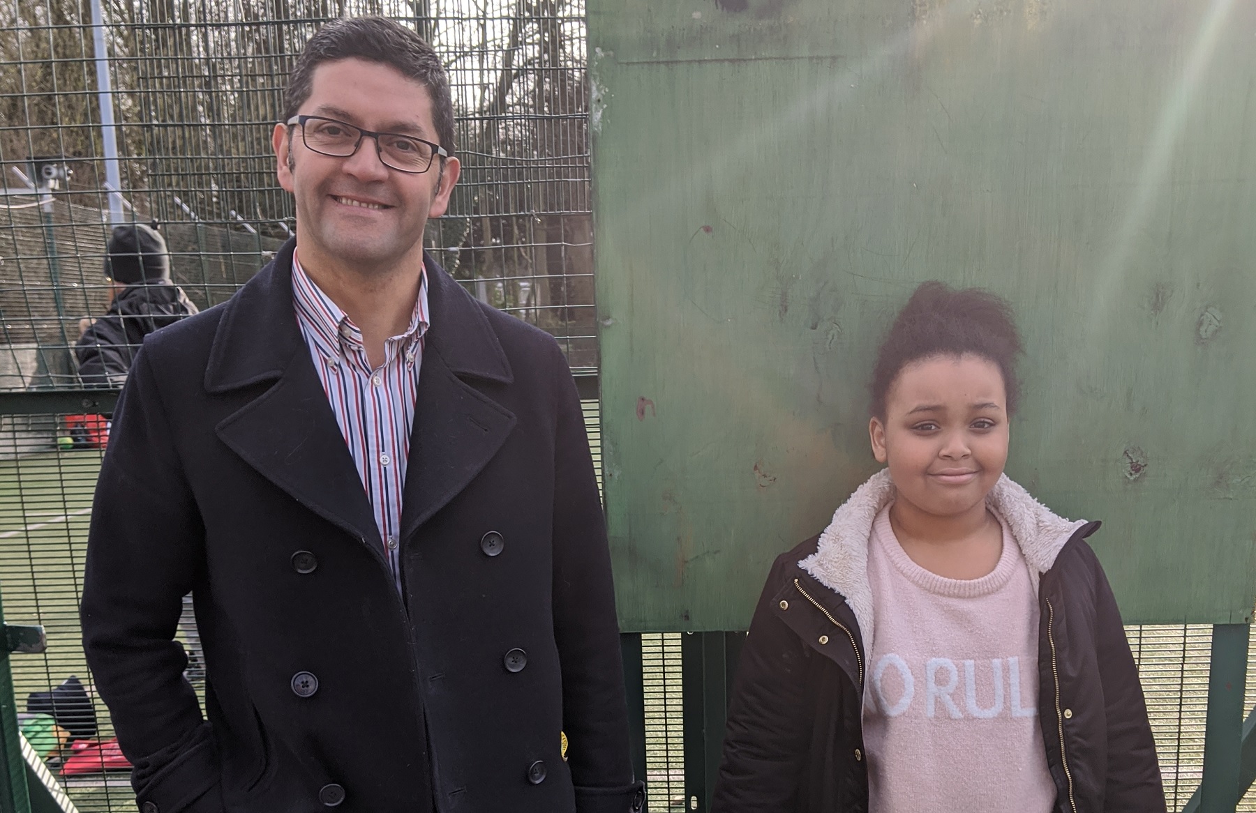 Marcello Castillo and year five pupil Keira Kazadi, members of the Dukeries Active Zone