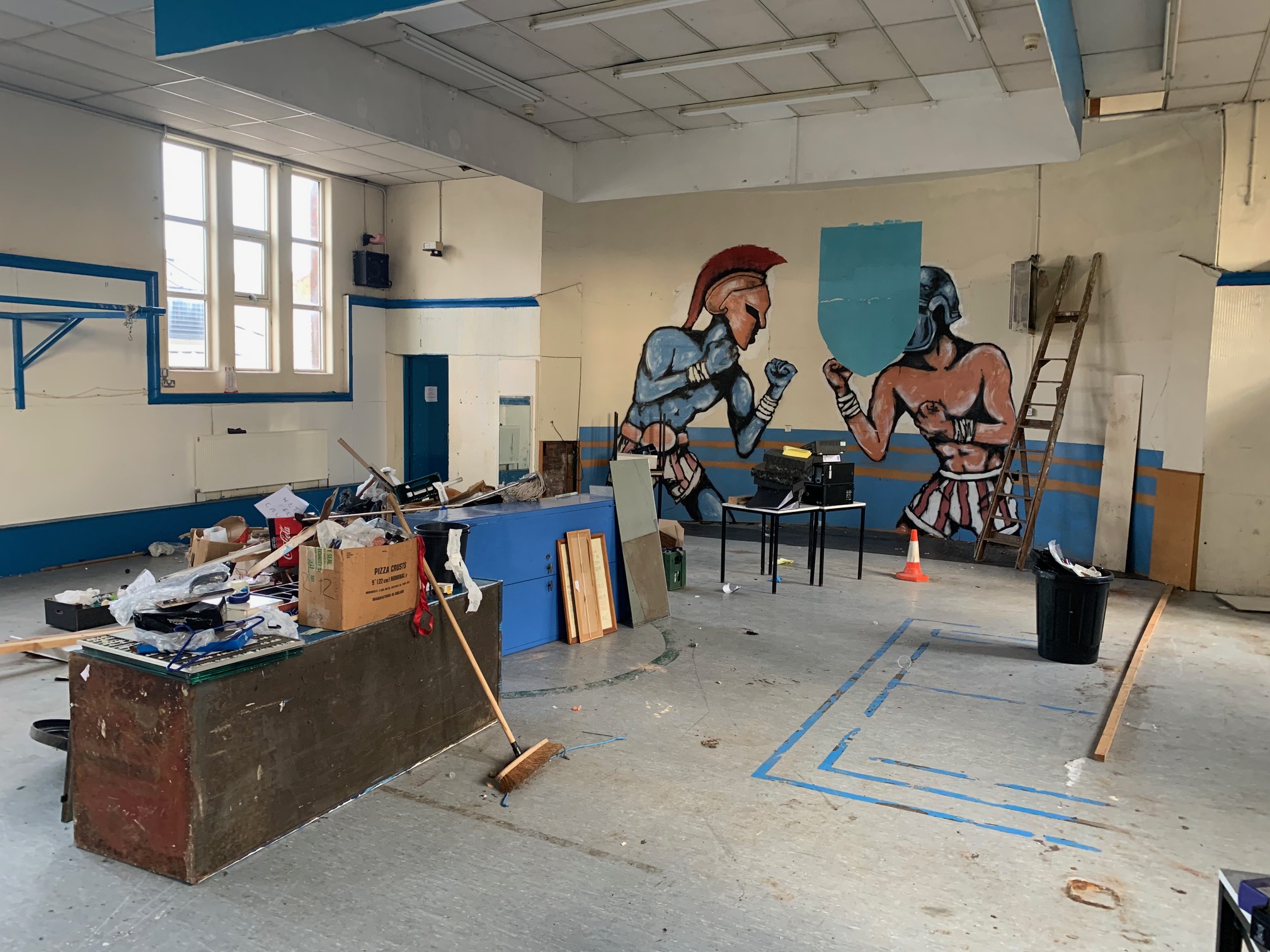 The gym inside St Paul's Boxing Academy before a major refit.