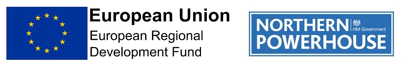 European Regional Development Fund and Northern Powerhouse logos