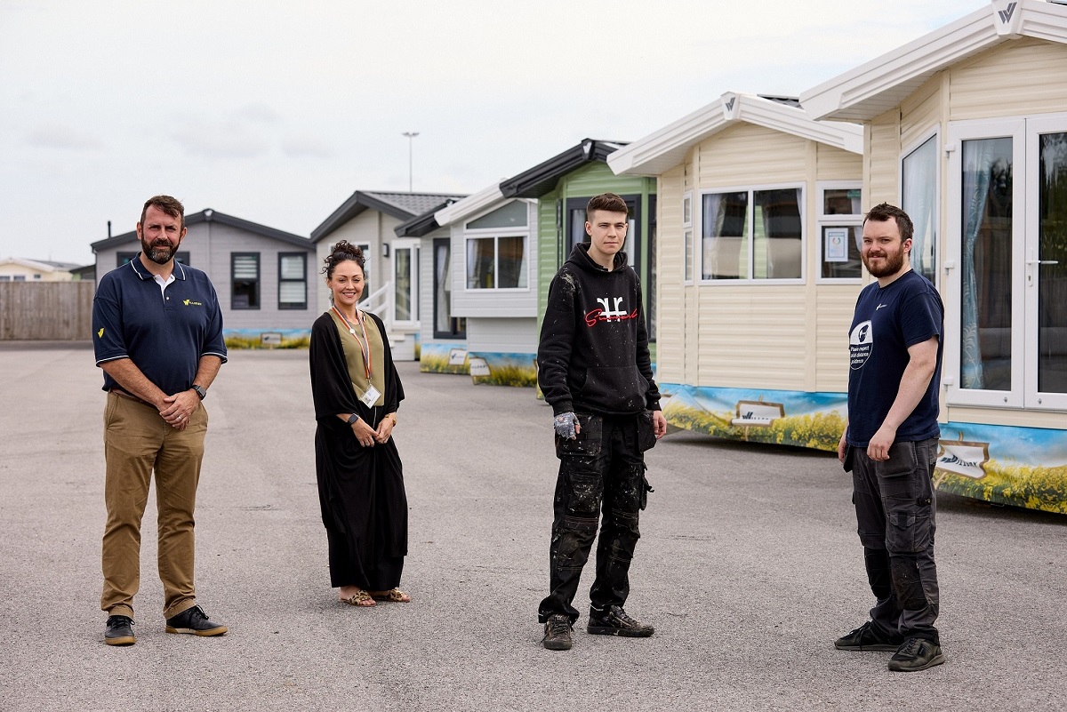 From left, Willerby Head of Manufacturing Aaron Cambridge, Jo Narborough, from the Springboard Youth Employment Initiative, and workers Liam Marshall and James Lewis.