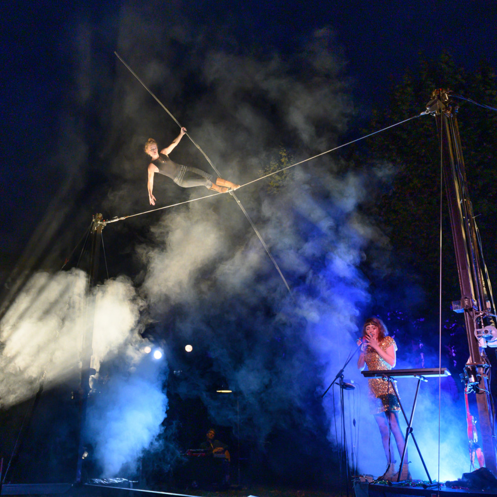 French circus company Les Filles Du Renard Pâle performing Resiste